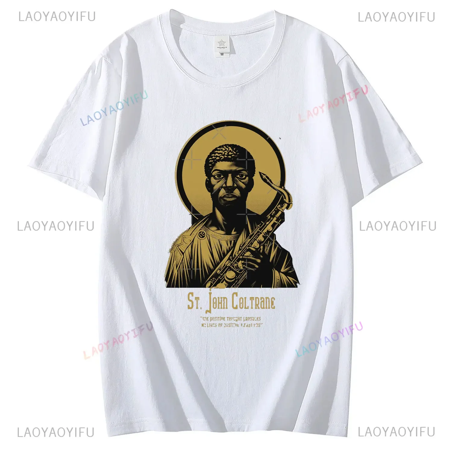 Summer St. John Coltrane Cotton Tshirt The Church of Saint Coltrane Man T-Shirt John Coltrane Gift Charlie Yardbird Parker Tops