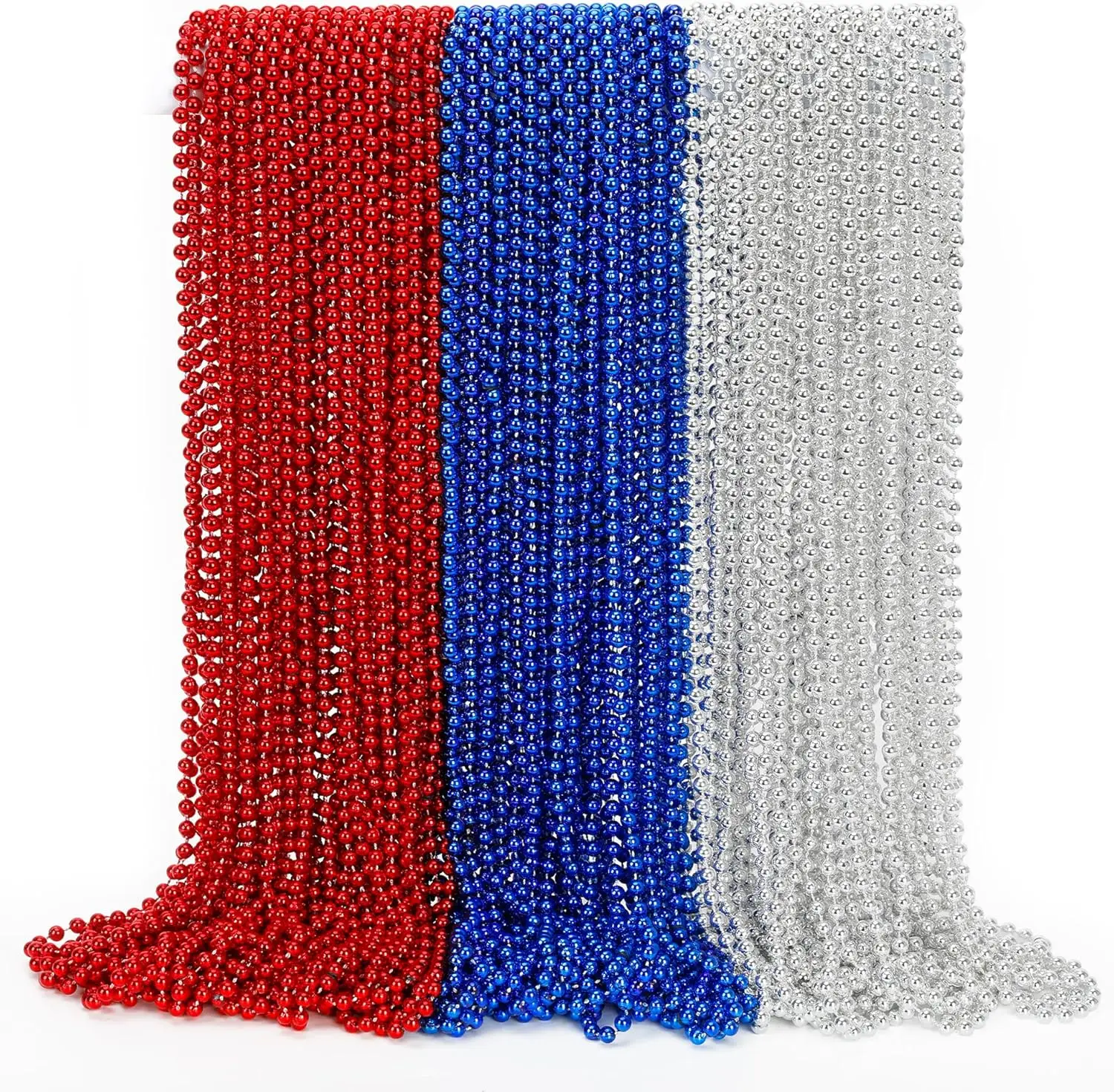 

Аксессуары Eoboh ко Дню независимости (4 июля), 144 шт. бусин для ожерелий, металлические патриотические ожерелья в красно-сине-белых тонах, 4 июля