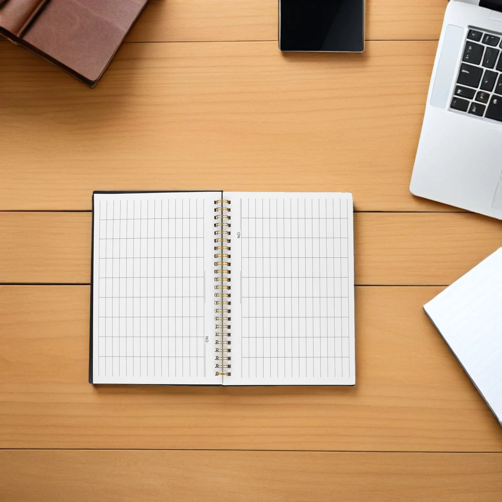 Planificador de cuaderno de presupuesto, páginas rayadas, tapa dura encuadernada de doble cable, cubierta de Pp resistente para inventario de contabilidad de negocios en el hogar, 2 uds.