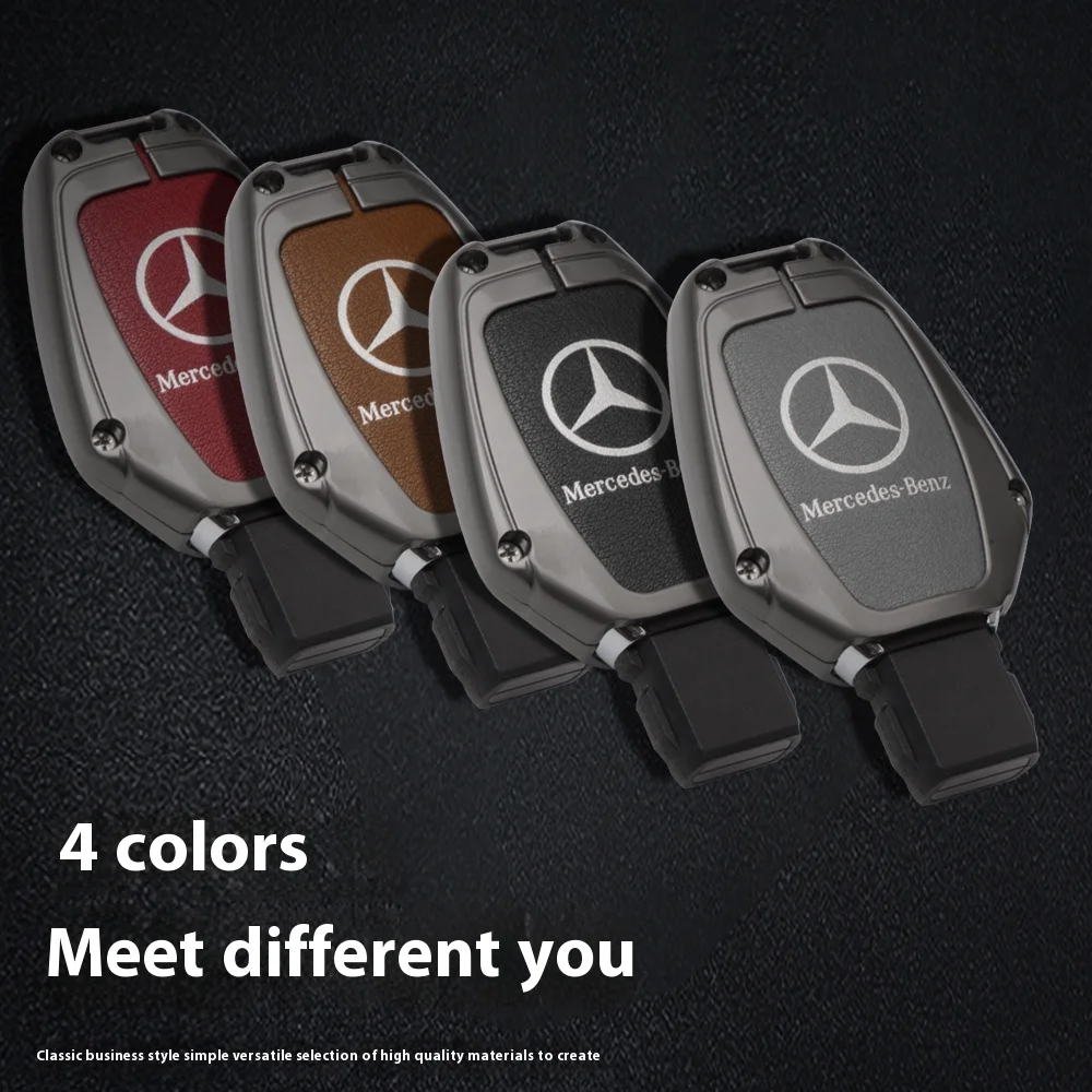 Car Zinc Alloy Key Case Bag Metal Key Shell For Mercedes-Benz A B C E G S V Class GLA GLC GLE GLK Vito Sprinter SL SLK Viano ML