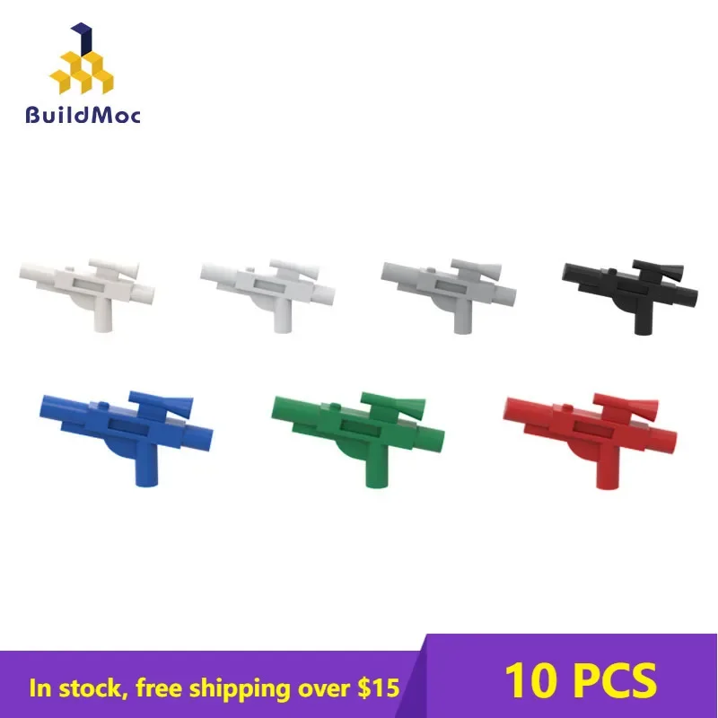 10PCS MOC 58247 Minifig Gun Short Blaster Weapon Arms MOC Blaster Medium Building Block Spcial Brick Parts Toys for Children