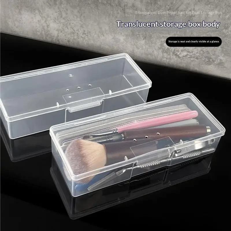 Nail Art Empty Storage Box for Classified Storage Transparent Rectangle Plastic Case for Nail Rhinestones Beads Manicure Decor