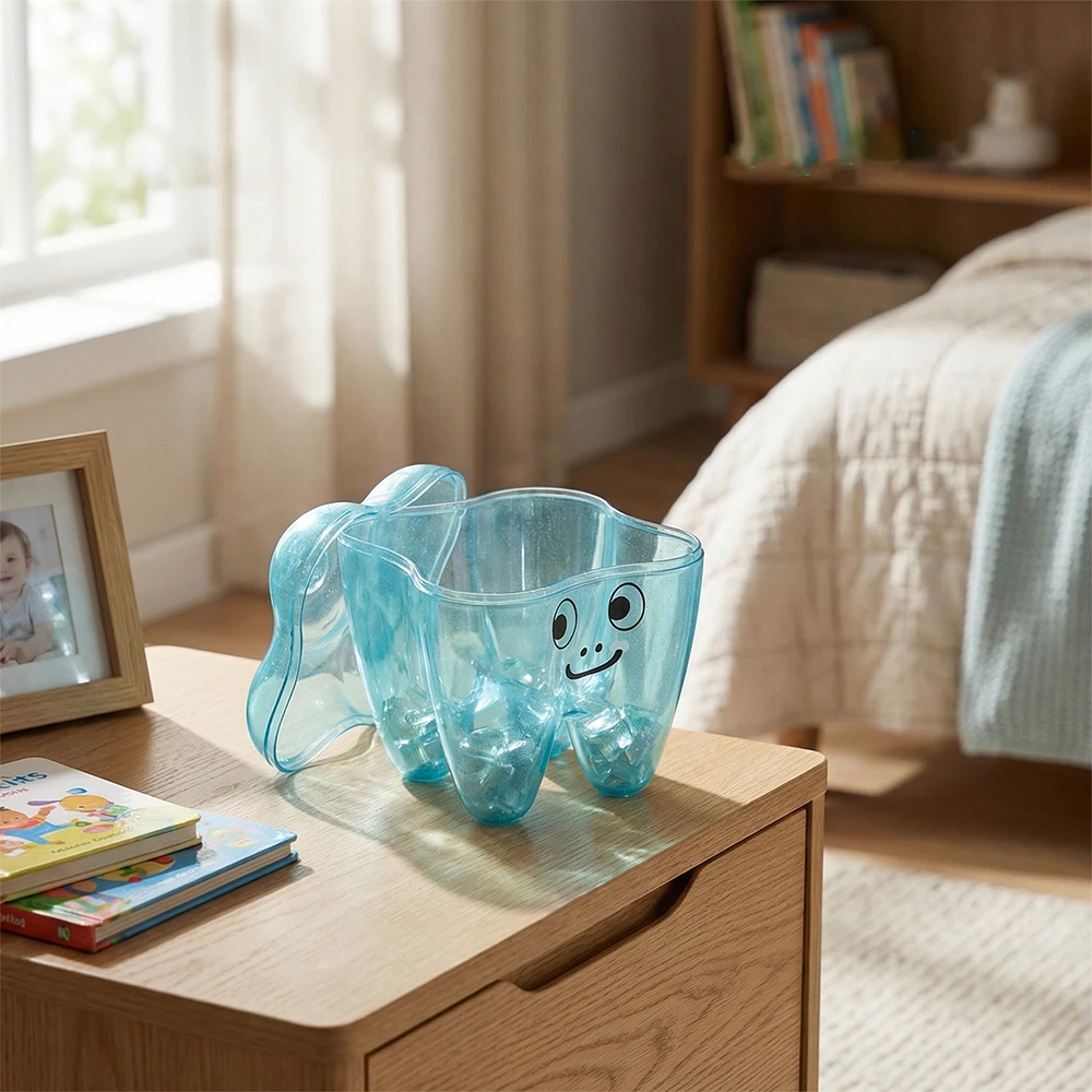 Zahnförmige Zahnseide-Aufbewahrungsbox, Transparente Zahnstocher-Aufbewahrungsbox für Schreibtisch-Kleinteile in Zahnarztpraxen und als Geschenk