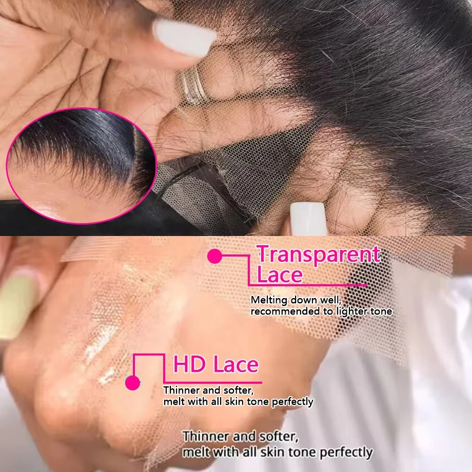 Peluca Frontal de encaje Hd para mujer, cabello humano ondulado, 30, 40 pulgadas, 13x6, 13x4, prearrancado