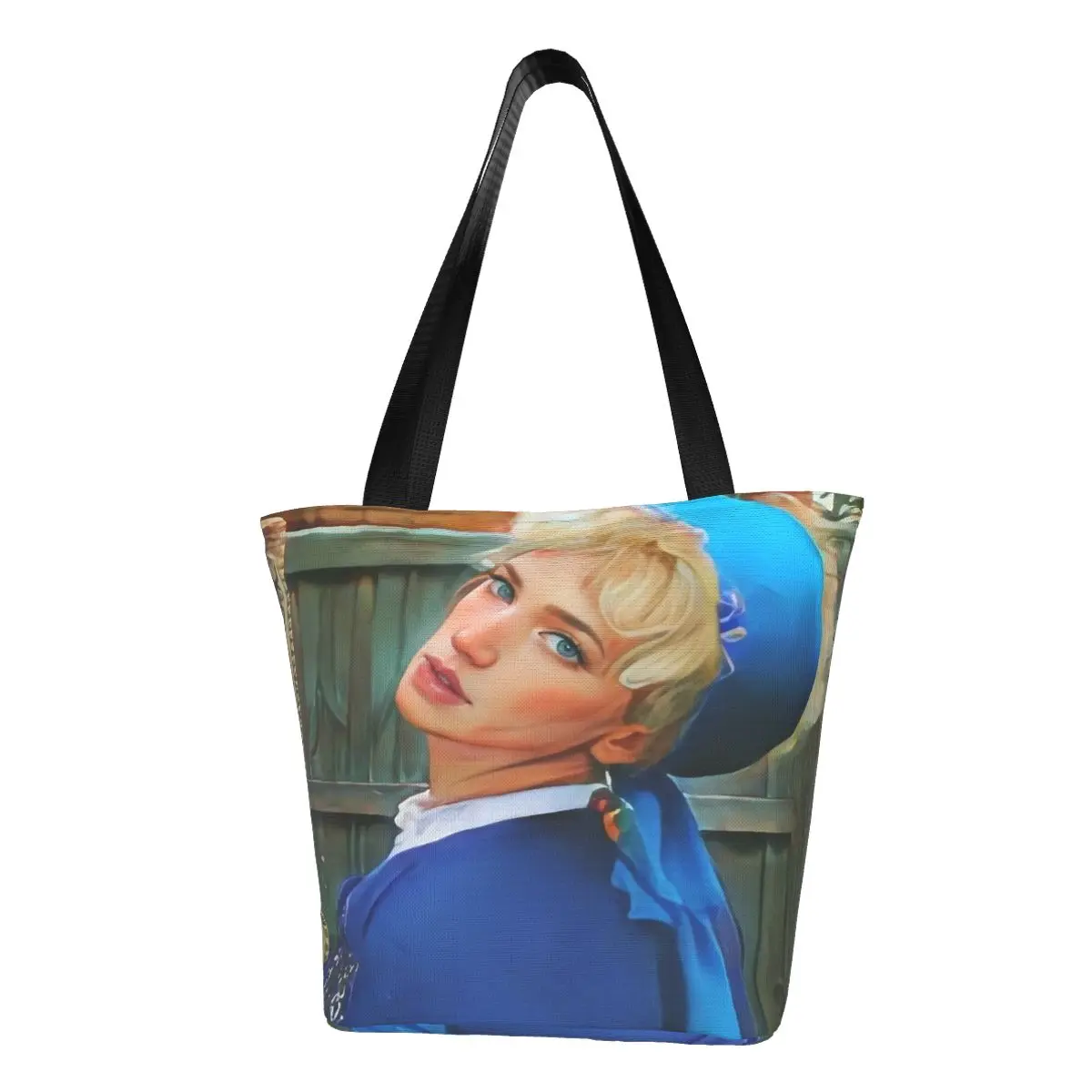 Kath Day Knight, The Girl With The Parrot Casual Shoulder Tote Shopping Bag Portable Wider Handloom For Christmas Present