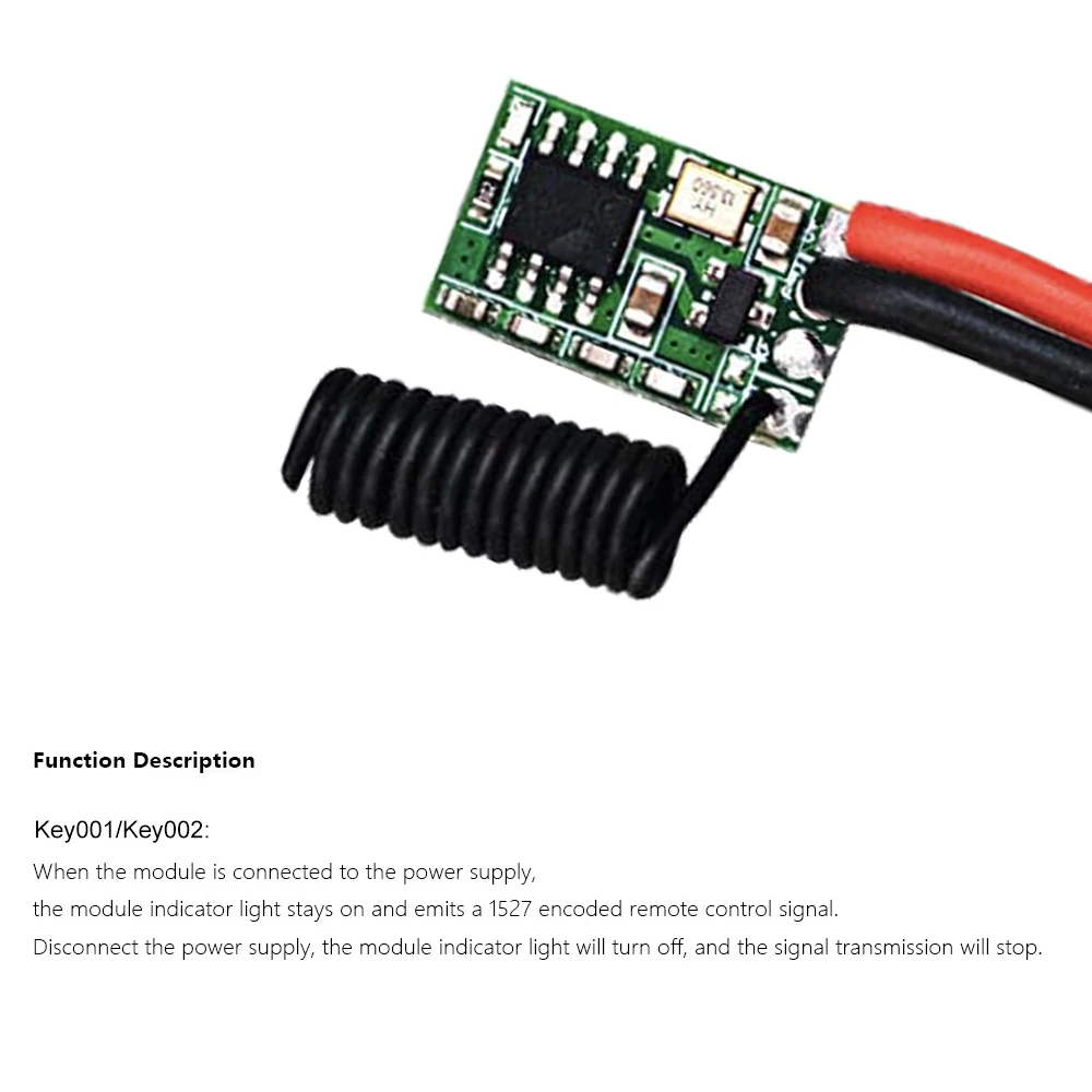 Módulo transmisor inalámbrico RF de 433Mhz Mini DC 12V 3V 5V 9V código de aprendizaje 433,92 MHz 1 salida CH para controles remotos codificación 1527
