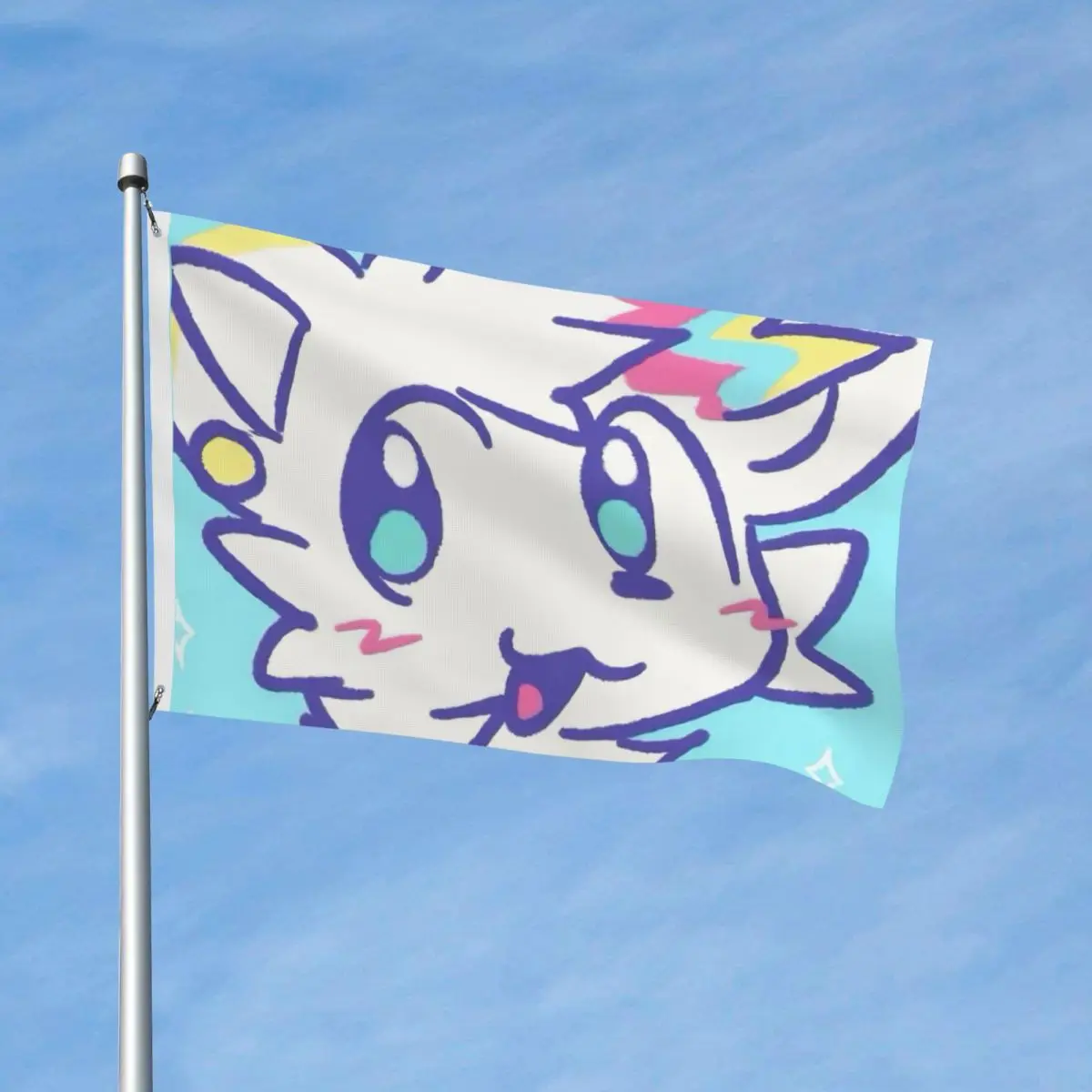 Boykisser Silly Cat Flag Outdoor Banner All Weather Furry Decoration Double Sided 2x3 3x5 4x6 FT Flags
