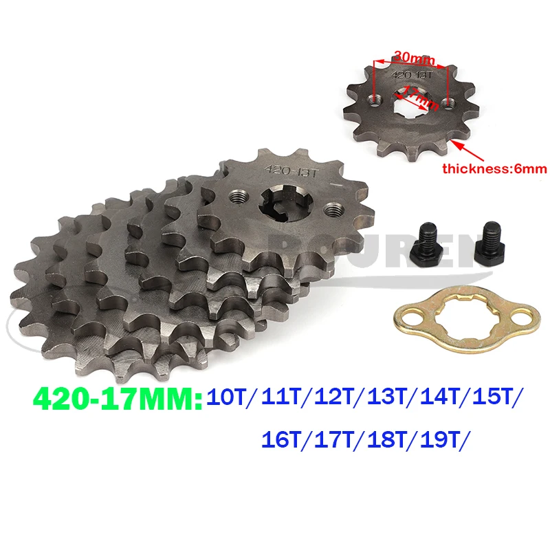 

420# 17mm 10 11 12 13 14 15 16 17 18 19 Teeth Front Engine Sprocket For Z50 CRF50 Dirt Pit Bike Monkey ATV Quad Motorcyle Chain