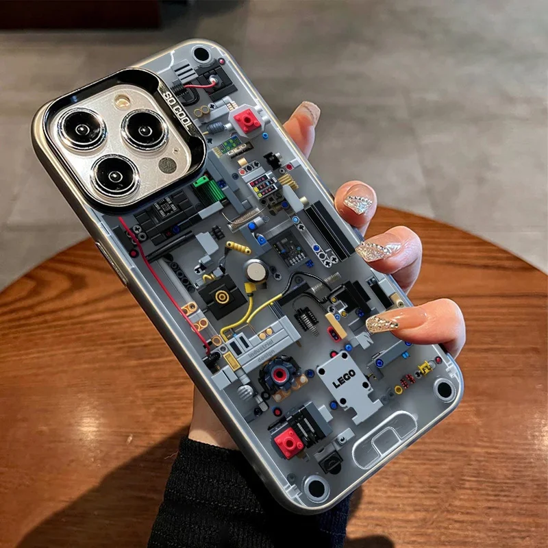 Circuit Board Electroplate Silver Phone Case for Xiaomi 14T Pro Cases Mi 13 12 11 Lite 14 13T 12T Poco M6 X6 F5 F6 Pro Cover
