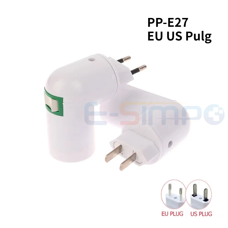 

PP-E27 Регулируемый E27 Светодиодный светильник Основания ламп Патрон Держатель лампы Адаптер Штепсельная вилка Адаптер Световое освещение Адаптер ЕС США