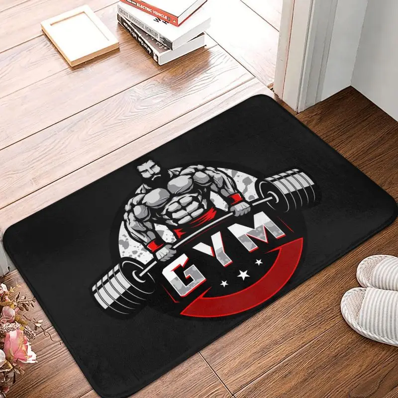 Custom Bodybuilding Gym Doormat Non-Slip Entrance Bathroom Kitchen Door Floor Mats Fitness Muscle Garden Rug Carpet Footpad