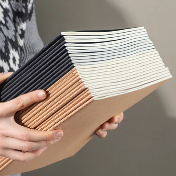 Cuaderno de papel Kraft A4, 6 piezas, 36 hojas, 72 páginas/libro, línea Horizontal, cuadrícula en blanco, página interior, QP-66 de prueba de aprendizaje para estudiantes