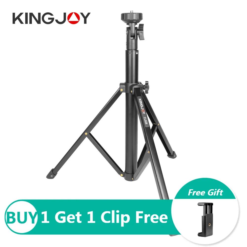 KINGJOY 144cm Light Stand Photography Aluminum Alloy Flash Holder Portable Camera Tripod for Photo Studio Fill Lamp Live Stream