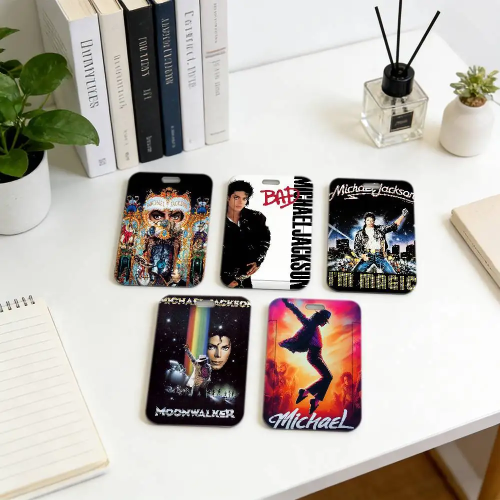 Michael Jackson Multi-Use Work Lanyard with ID Card,Durable Neck Strap for Employee Badge and Working Permit Card Cover.