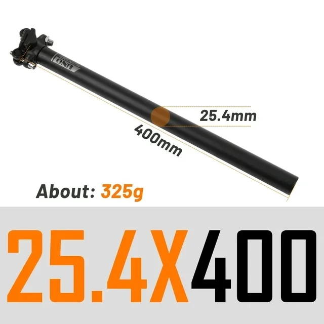 UNO Fahrrad Sattelstütze Ultraleichte Aluminium MTB Sattelstütze 25,4/27,2/28,6/30,9/31,6*350/400mm Straße Mountainbike Sitzrohr Teile