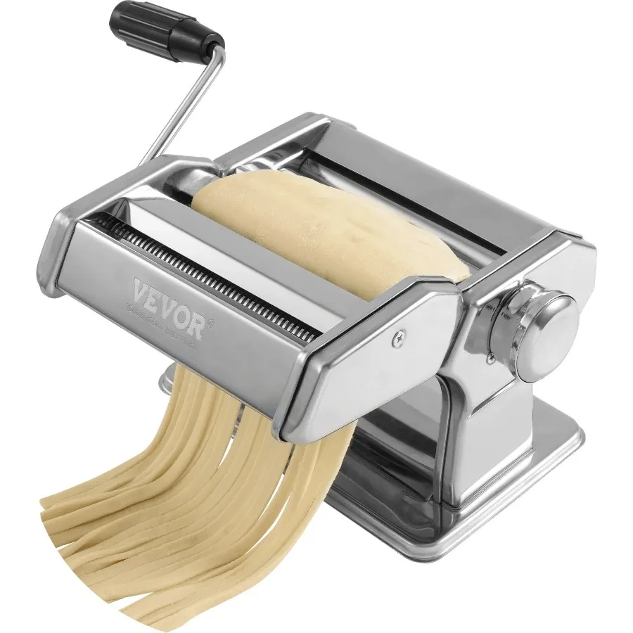

Pasta Maker Machine 9 Adjustable Thickness Settings Noodles Maker Stainless Steel Noodle Rollers and Cutter Manual Hand Press