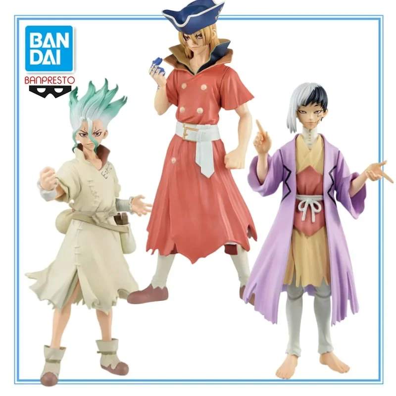 Original BANDAI Dr.STONE Ishigami Senku Nanami Ryusui Asagiri Gen FIGURE of STONE WORLD SPECIAL Anime Character Models Toy Gifts