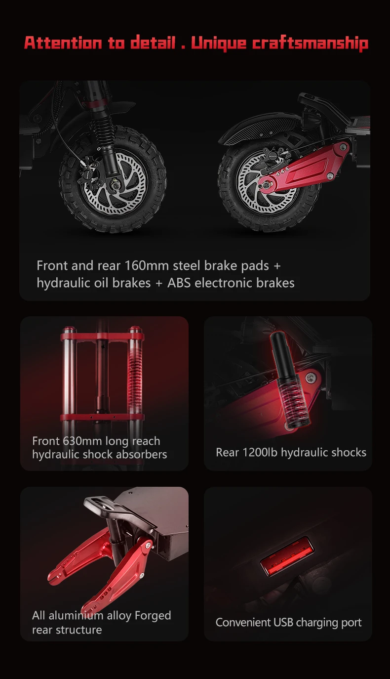 BOYUEDA S5 E-Scooter Dual Motor 60V38Ah NFC Activation Electric Scooter 11"off-road Tire Intelligent APP Control EScooters