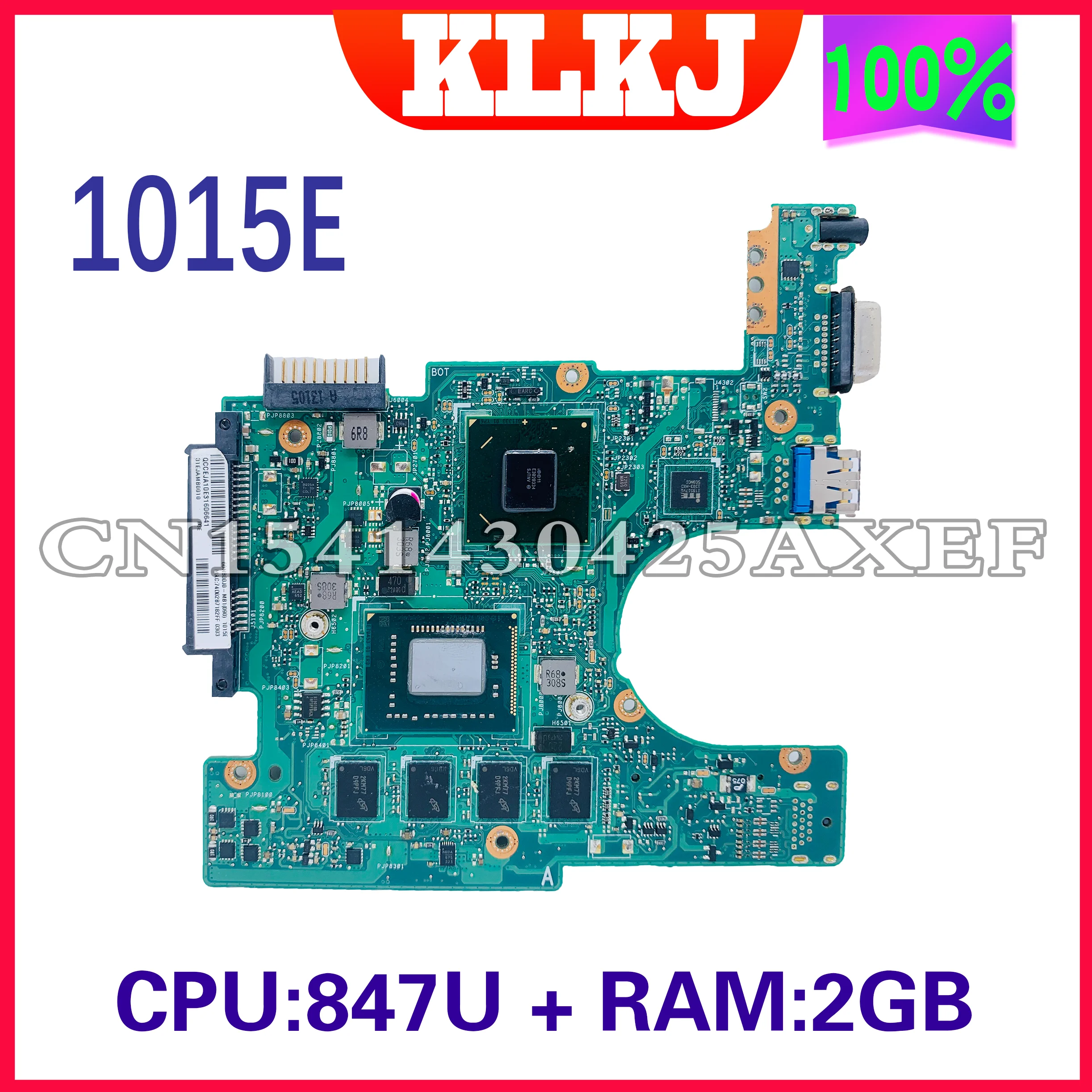 Placa base de portátil Dinzi 1015E para ASUS EeePC 1015, placa principal de computadora portátil con 2 GB de RAM, CPU Celeron 847, 100% funcional.