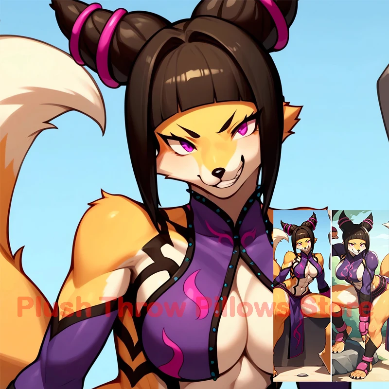 

Dakimakura anime Foxy Juri Han furry Double-sided Print Life-size body pillows cover Adult pillowcase