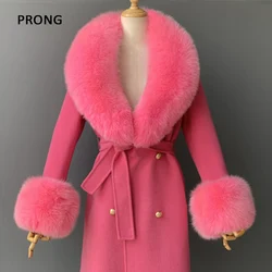 Real Fur Collar And Cuffs Set Winter Coat Accessories Women Fluffy Large Fur Shawl Neak Warm Fox Fur Scarf Furry Scarves Female