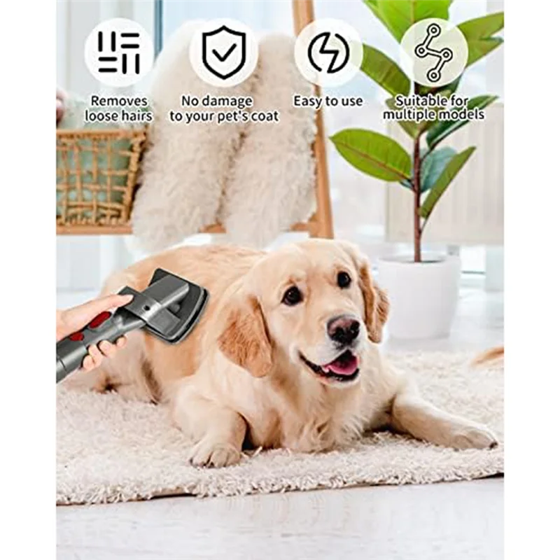 فرشاة كلب BBNV-Groom لمحول مكنسة دايسون الكهربائية لدايسون V15 V12 V11 V10 V8 V7، مرفق فرشاة شعر الكلاب الأليفة متينة