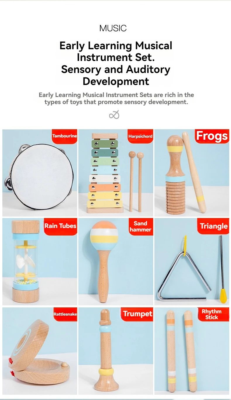 Juguete Musical interactivo juguetes de madera instrumentos de percusión para niños juguetes educativos para edades temp