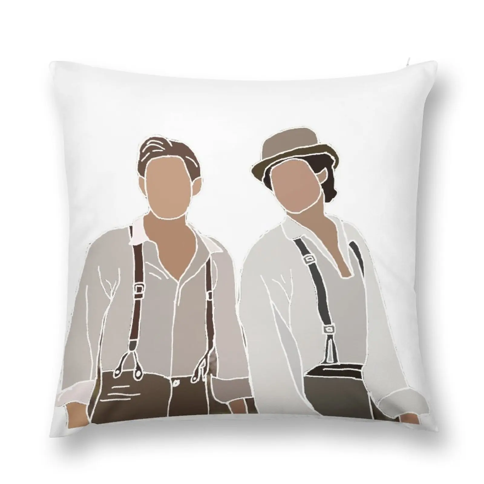 Damon and Stefan Salvatore Vampire Diaries Drawing Throw Pillow Luxury Pillow Case Christmas Pillow Covers Custom Cushion