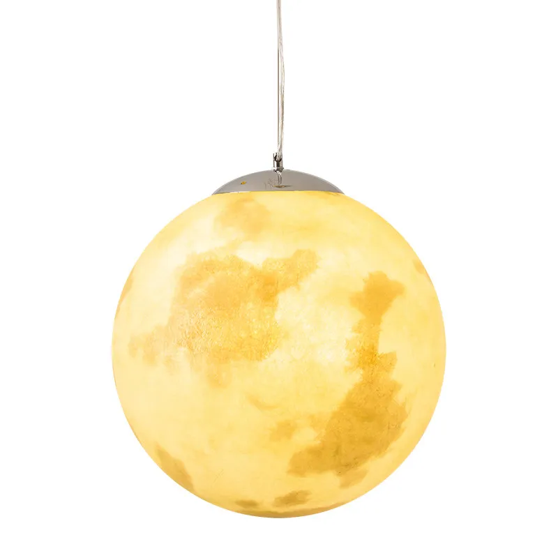 

Nordic Simple Full Moon Pendant Lamp Creative Retro Personality Art Ball Moon Lanyard Hanging Lamp Moon Droplight