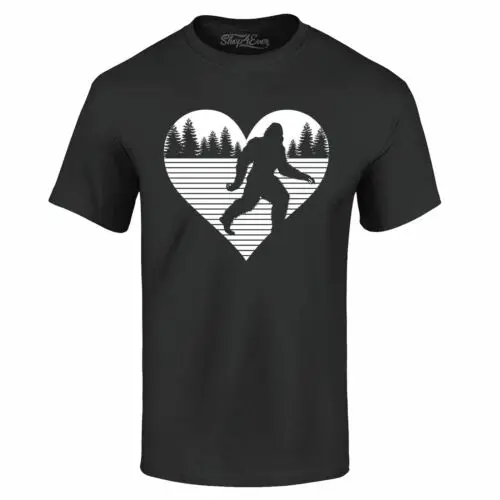 shop4ever Bigfoot Heart Love Sasquatch T-shirt Valentine Shirts