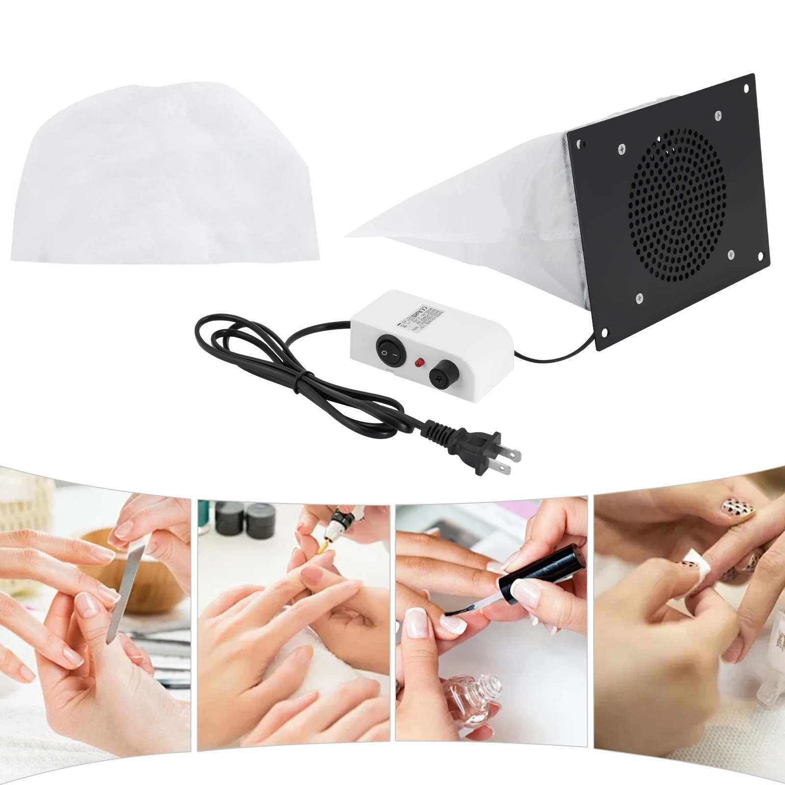 

Настольный пылесборник для маникюра 3650 об/мин для салонов или домашнего использования с 2 мешками для сбора пыли