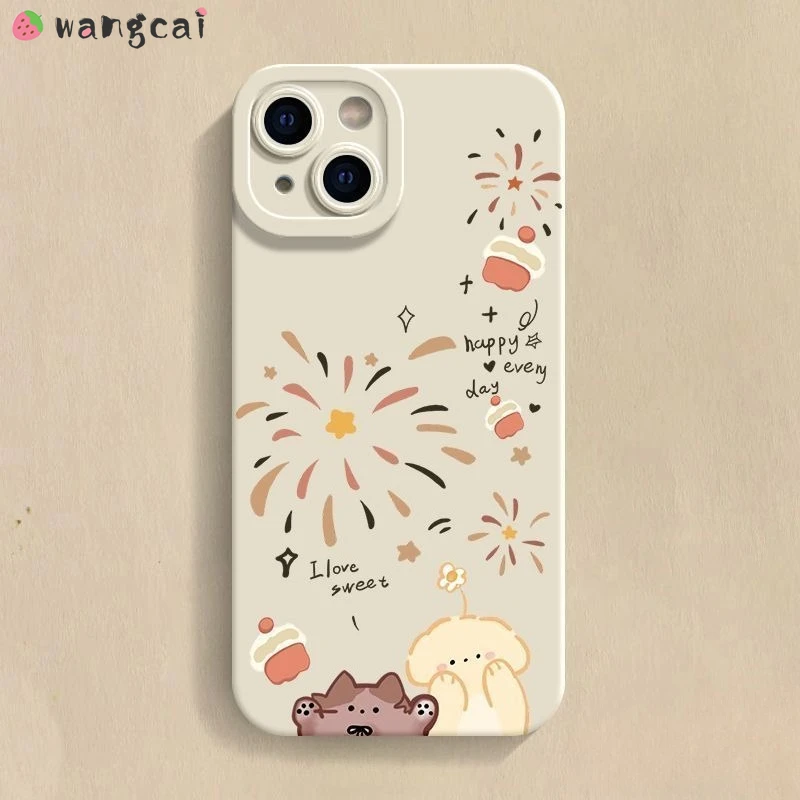 

Cute Line Puppy Case For Xiaomi 13 12S Ultra 13T 12 Lite 12S 12X 12T 11T Pro Mi 11 Ultra Lite 11i Pro New Year Cartoon Dog Case