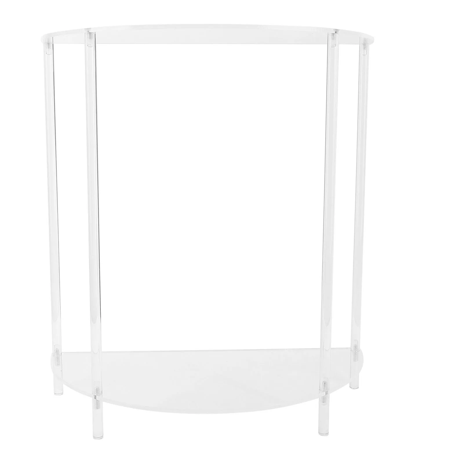 

Small Nightstand Acrylic Side Table Acrylic Side Table Semiellipse 2 Tier Small Nightstand for Living Room Bedroom Bedside Wall