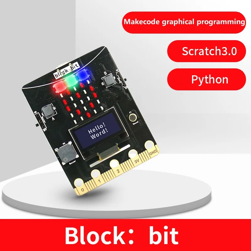 Block:Bit Programmable Development Board Designed for Program Education Upgraded from Micro:bit, with OLED Screen