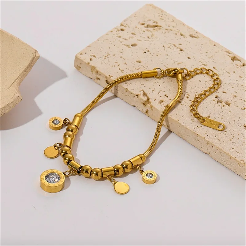 GANEMLY 316L Edelstahl Hohl Herz Halskette Armbänder Wasserdicht Schmuck Charme Metallic Gold Farbe Kette Mode Dame Geschenk – Detail 16