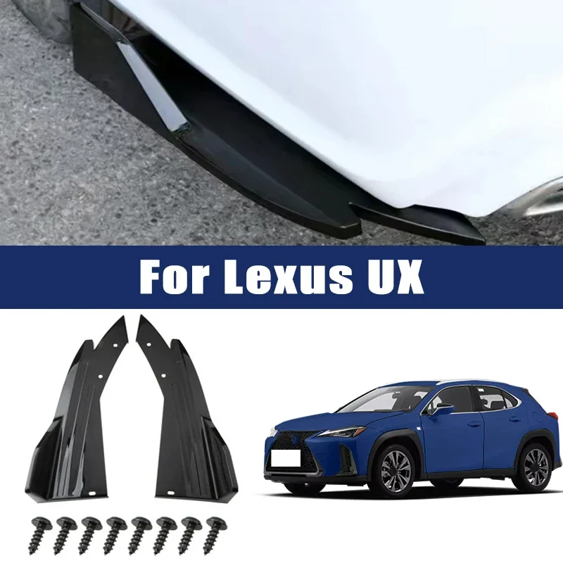 

2pcs Car Rear Bumper Spoiler Lip Carbon Fiber Wing Trim Anti-crash Diffuser Side Skirt Wrap Angle Splitter For Lexus UX