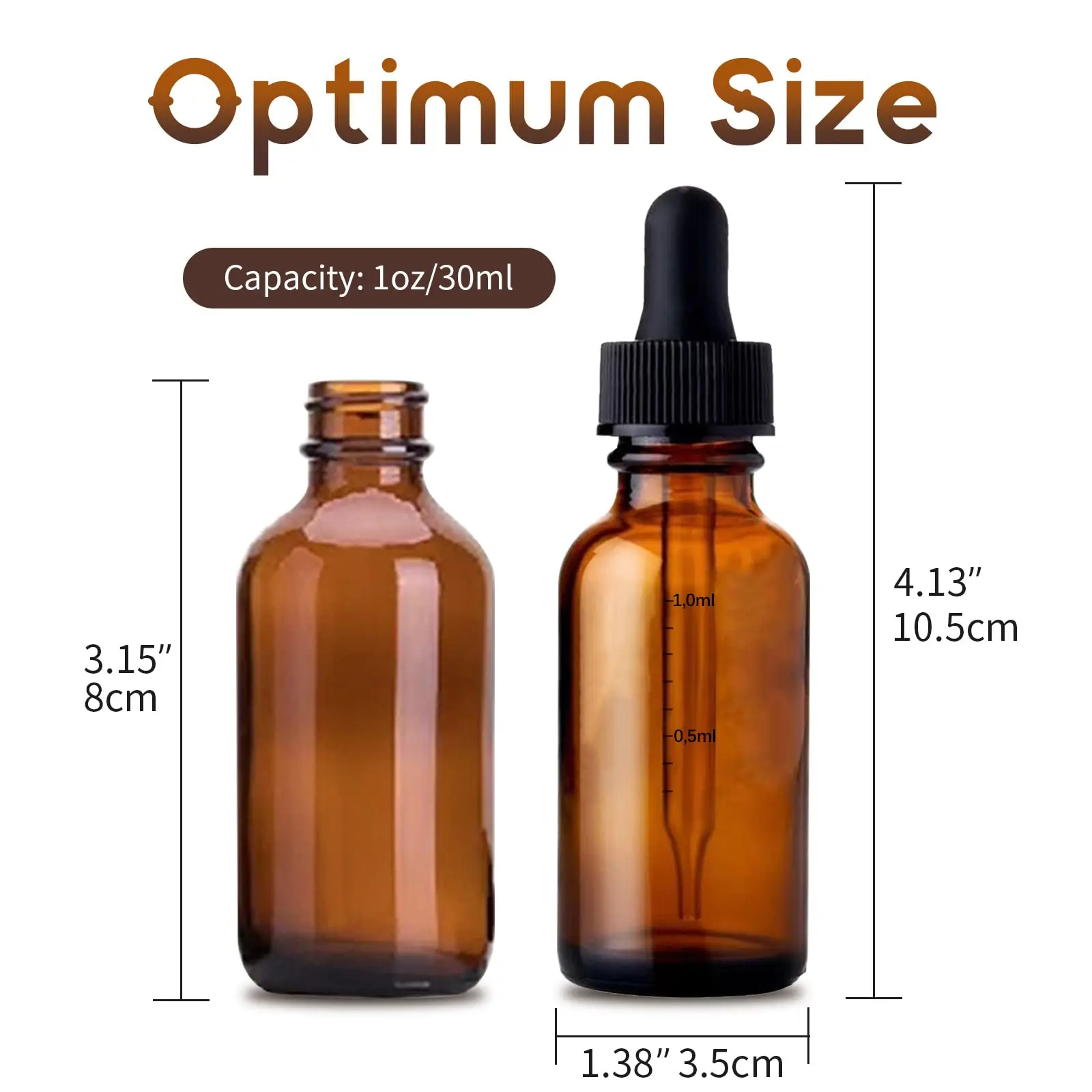 30 Pack Glass Dropper Bottle Amber Glass Bottles with Glass Droppers and Black Cap for Essential Oils, Lab Chemicals, Perfumes
