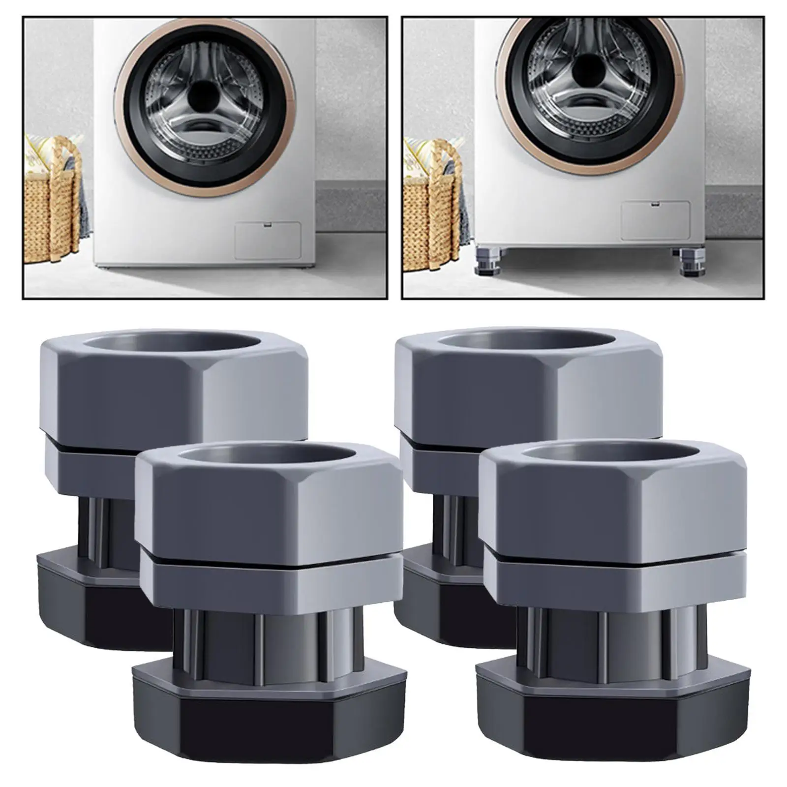 Non Slip Washing Machine Foot Pad Adjustable Height Shock Absorption Support for Home Laundry