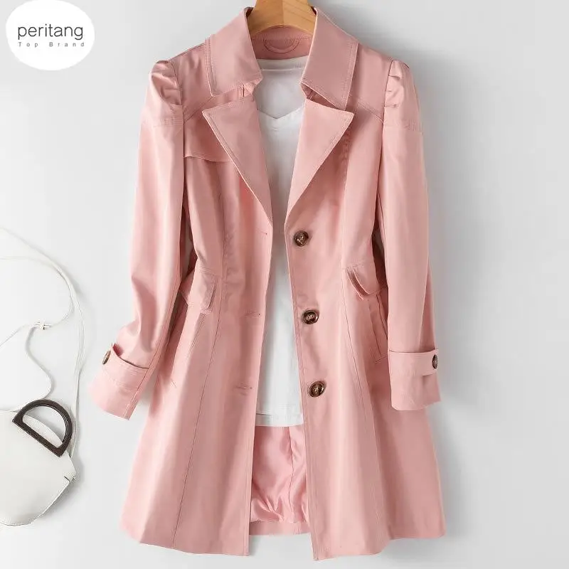 Spring Autumn Trench Coat Woman 2024 New Korean Single-breasted Mid-Long Women Trench Coat Overcoat 5XL Khaki Windbreaker Female