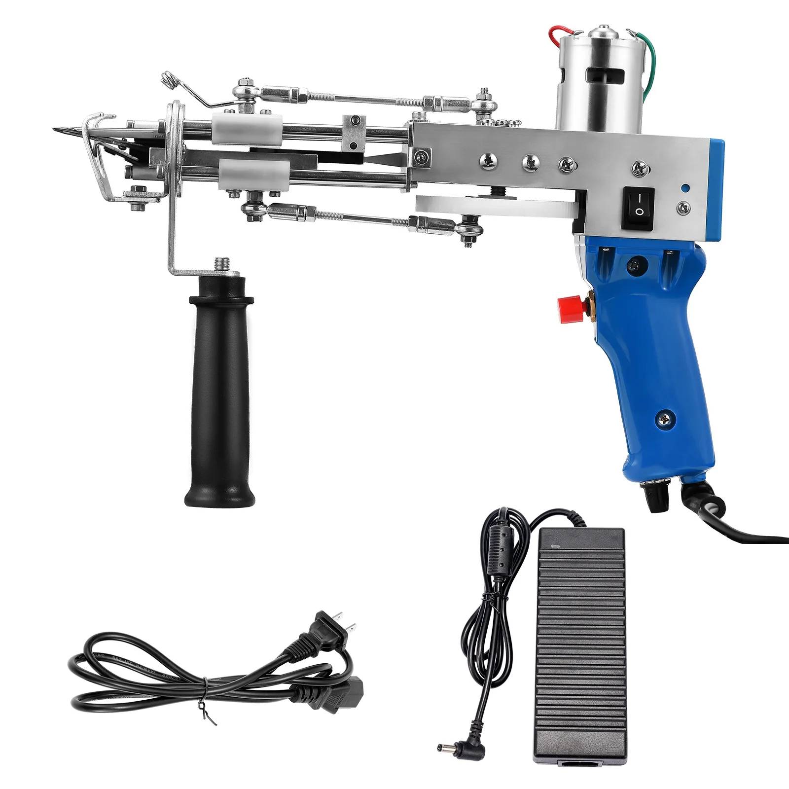 Pistola de artesanía eléctrica 2 en 1, pistola de mano, máquinas de flocado de alfombras, pila de corte de bucle