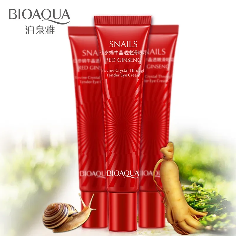 

Red Ginseng Eye Cream Snail Essence Anti Aging Eye Cream Moisturizer Ageless Fade Fine Line Remove Dark Circle Eye Bag BIOAQUA