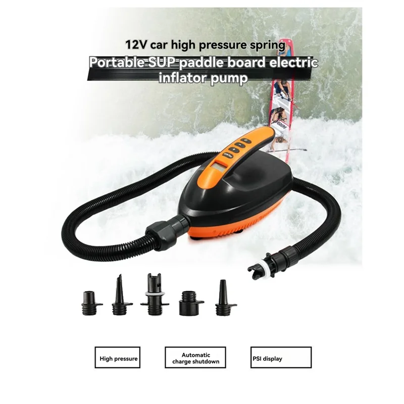 

Paddle Electric Inflator 12V Vehicle High-Pressure Pump Surfboard Kayak Boat Inflatable Tent Inflation.