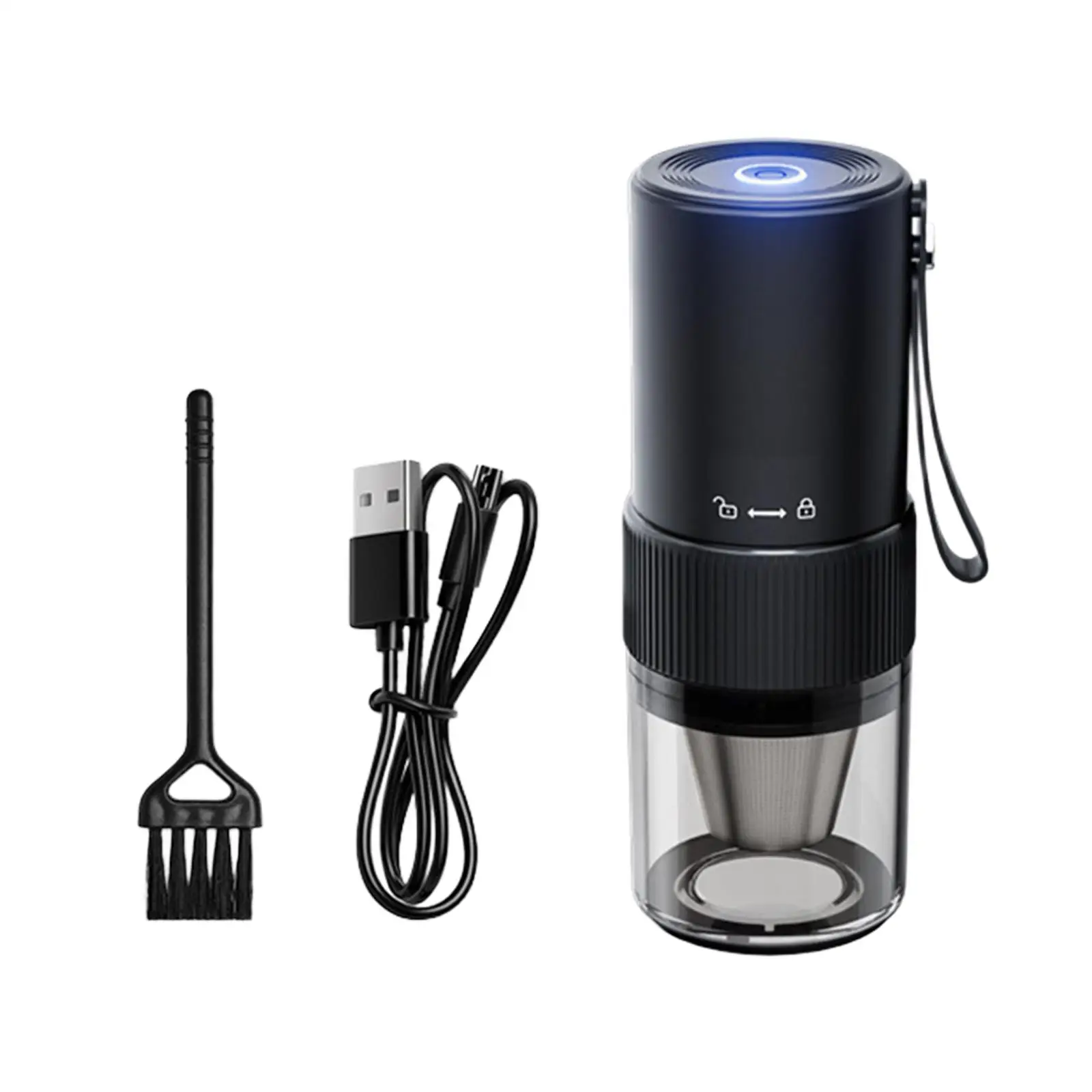 مطحنة القهوة الكهربائية USB متعددة الأغراض المهنية قابل للتعديل إعداد مطحنة القهوة للتخييم في الهواء الطلق هدية عاشق القهوة المنزلية