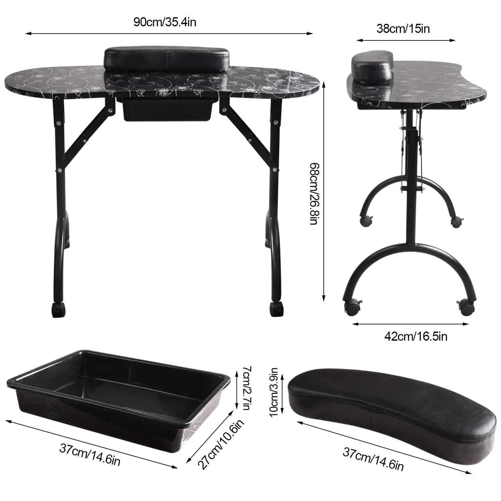 Pattern manicure table Modern simple manicure workbench Beauty salon Portable multi-functional folding table Factory direct sale