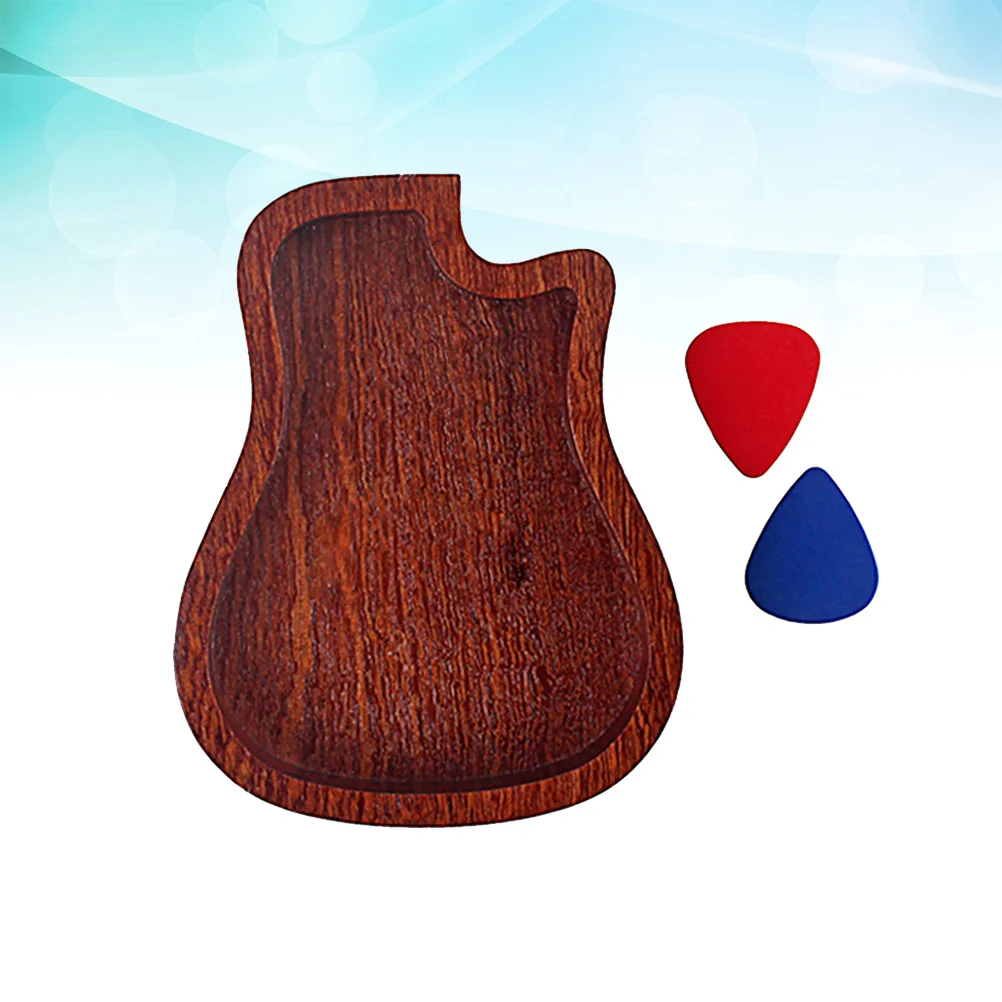 

2Pcs Guitar Plectrum Storage Box Wooden Holder Durable Bright Finish Easy Access for Guitar Players and Musicians
