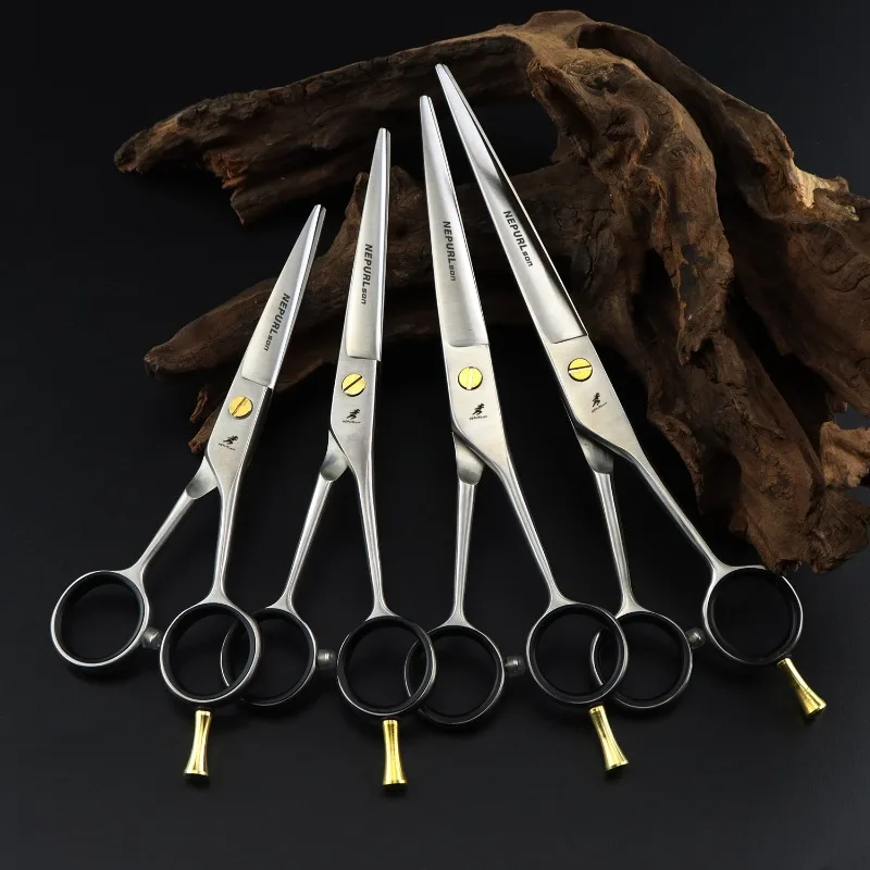 5.5/6.0/6.5/7.0inch NEPURLson matte A-shaped hair scissors for hair cutting, flat scissors