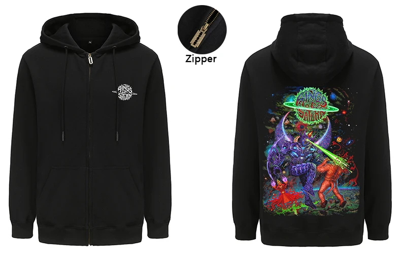 

Rings of Saturn Hoodie Sweatshirts Pullovers Hip Hop Deathcore Heavy Metal Alien Printed Hoodies Streetwear Zipper Hoody Tops