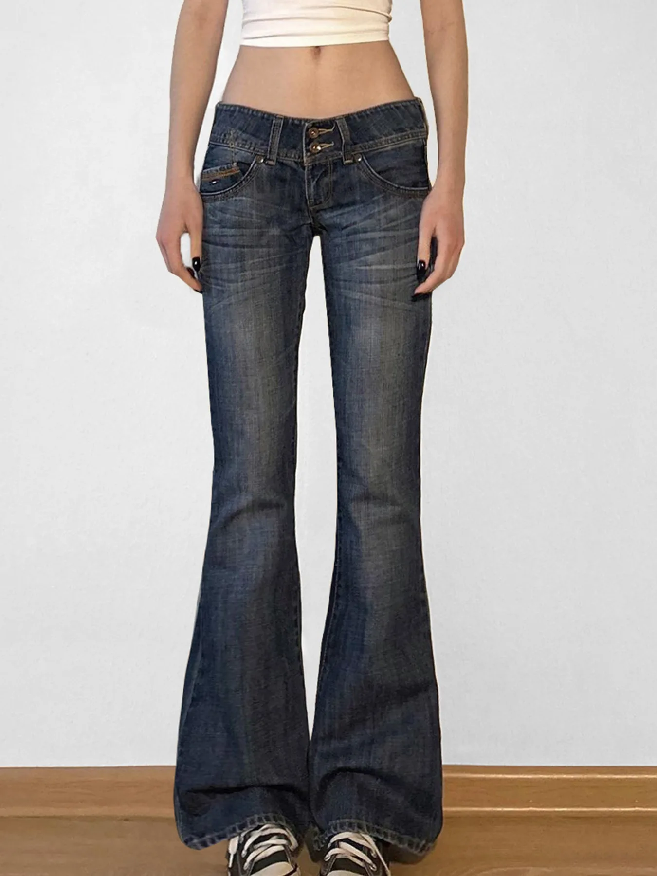 

Classic and Versatile Straight Leg Jeans with High Waist Washed with Diamonds American Retro Sexy and Fashionable Streetwear