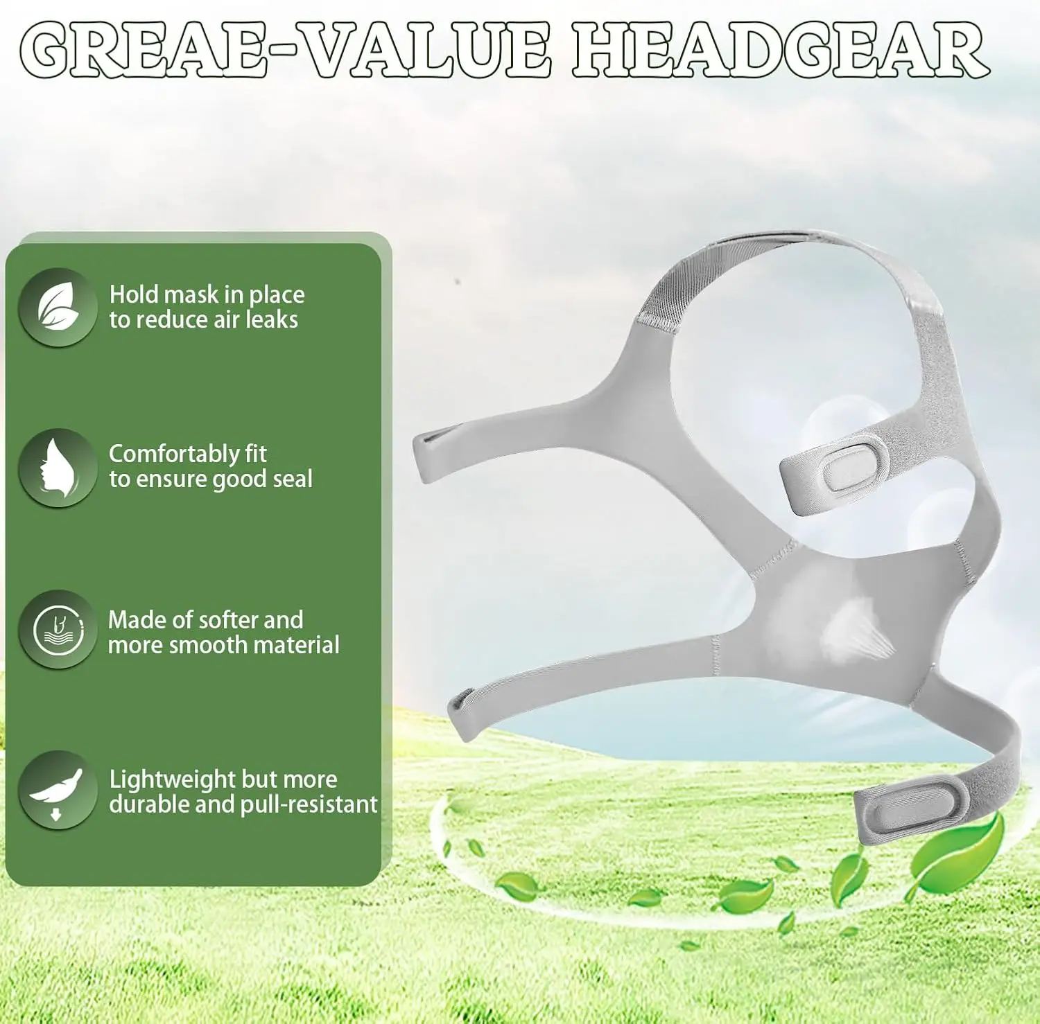 

Adjustable Replacement Headgear Strap for Wisp CPAP Nasal Mask, Standard Size (Headgear Only)