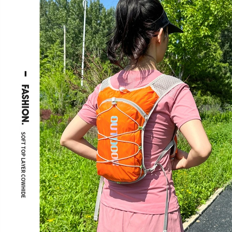 Polyester lightweight running backpack, safety reflective sports water bottle backpack, cycling waterproof bag